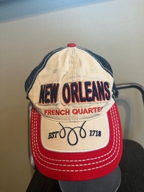 New Orleans French Quarter Trucker Hat 🇺🇸 Red White Blue Snapback